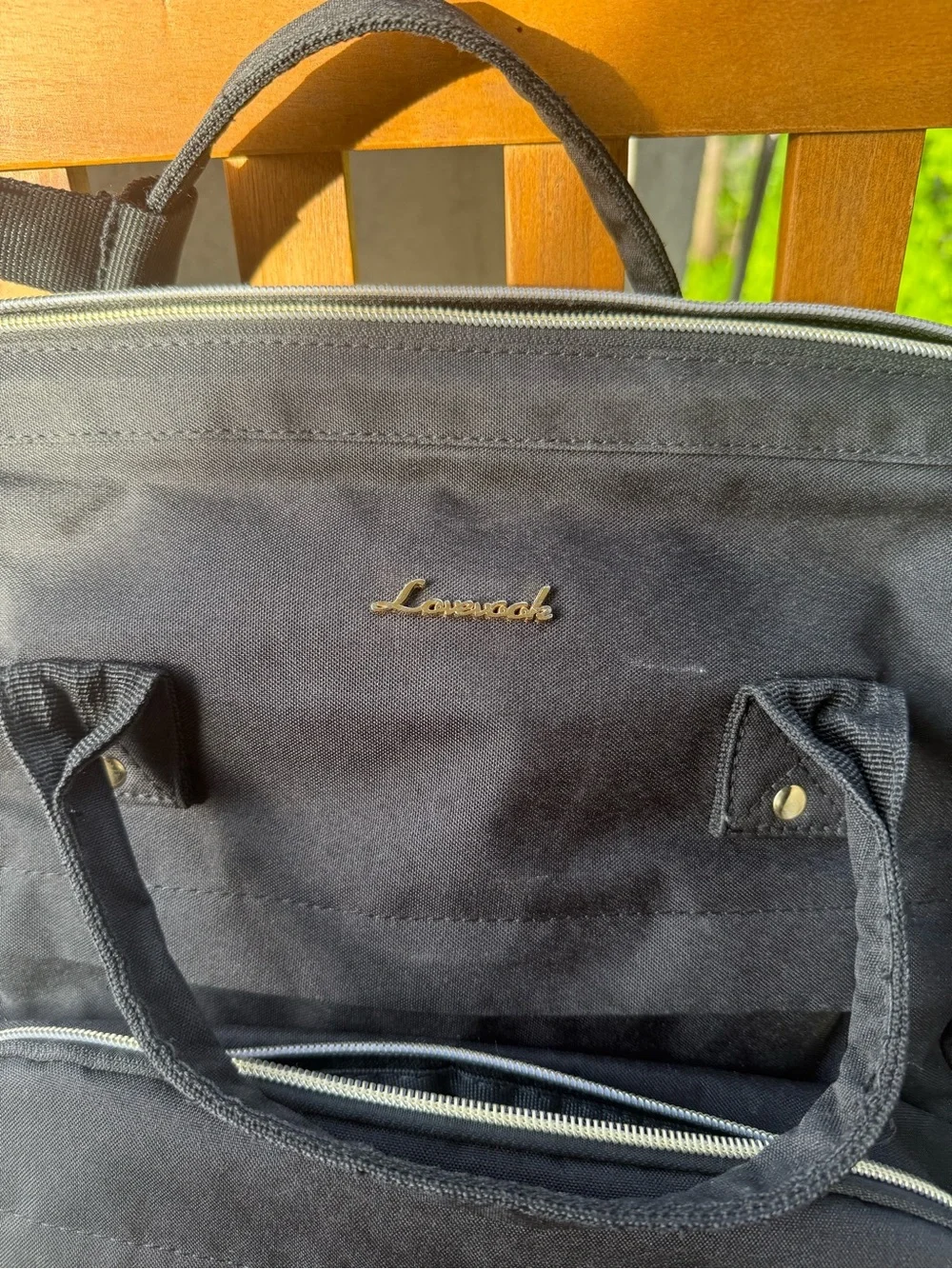 Black Backpack with handles and charger port
